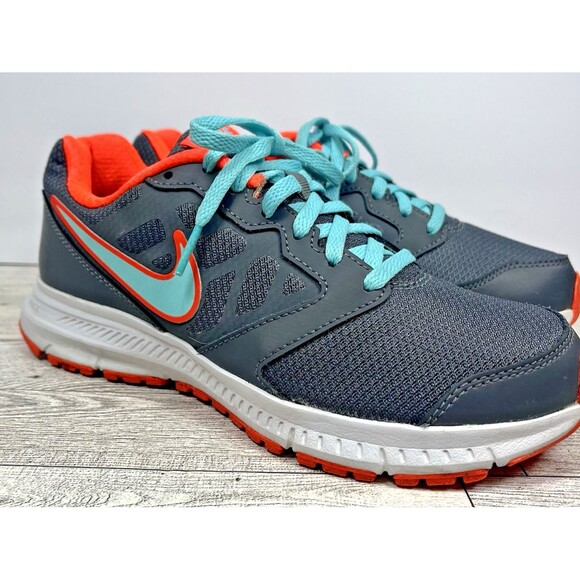 Nike Downshifter 6 Running Shoe Women's Size 7 Gray/Orange/Blue EUC - Picture 6 of 10
